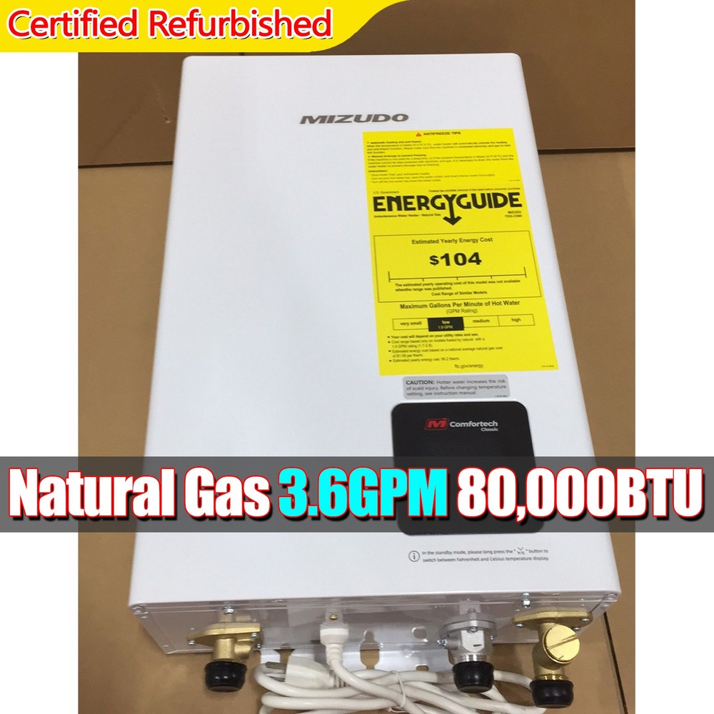 【90% NEW】12L Natural Gas Tankless Water Heater 3.6GPM 80,000BTU Indoor W/Display