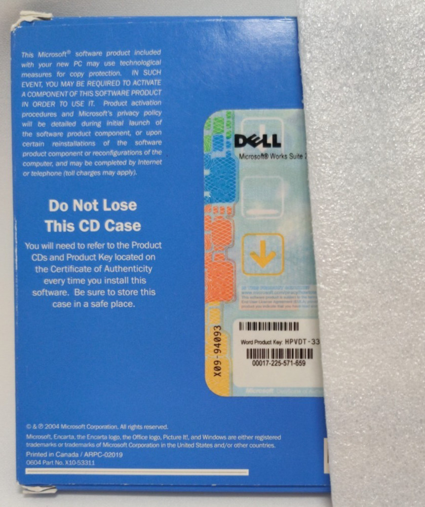 Microsoft Works Suite 2005 Software MS Money CD Set with Key 5 Disks Computer