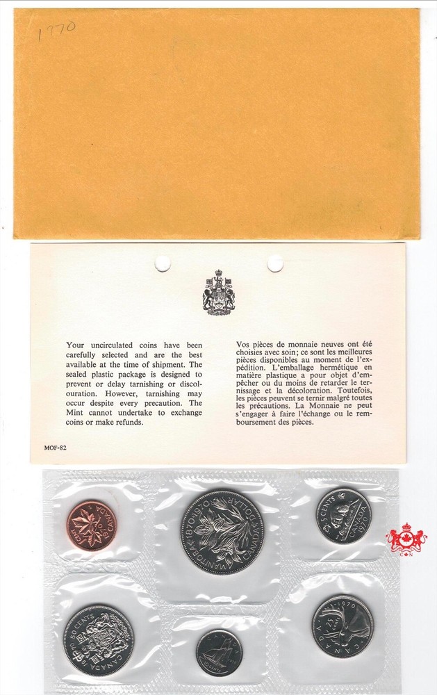 1970 Canada Proof Like Set - Double Legend Dollar -