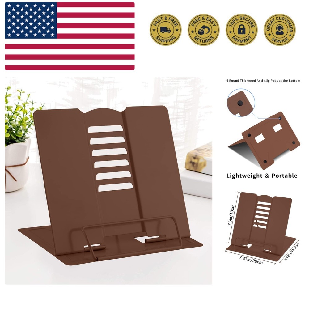Desk Book Stand Metal Reading Rest Book Holder Adjustable Cookbook Documents ...