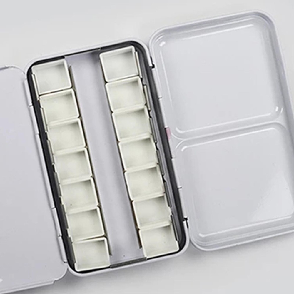 Empty Watercolor Tin Paint Case with 14 PCS Empty Half Pans for
