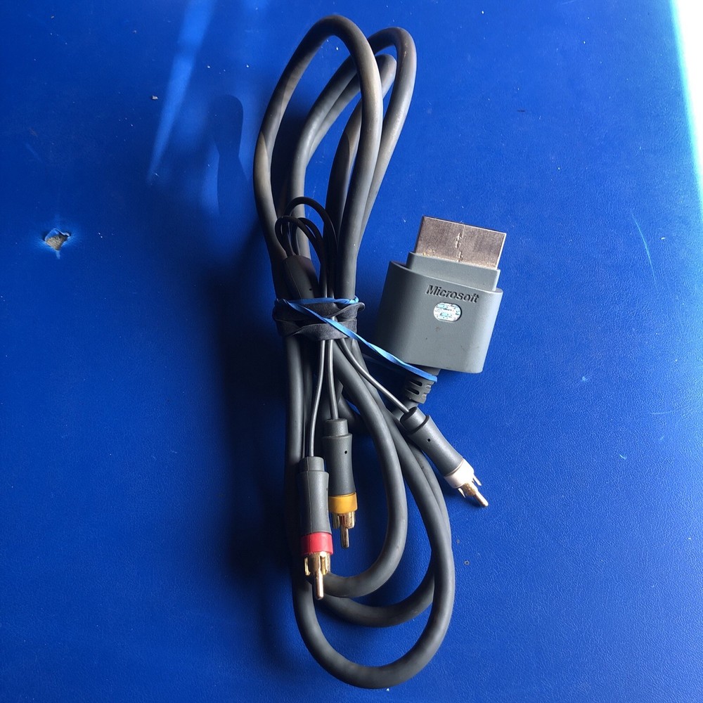 Xbox 360 Grey Composite Audio Video AV RCA Cable Tested