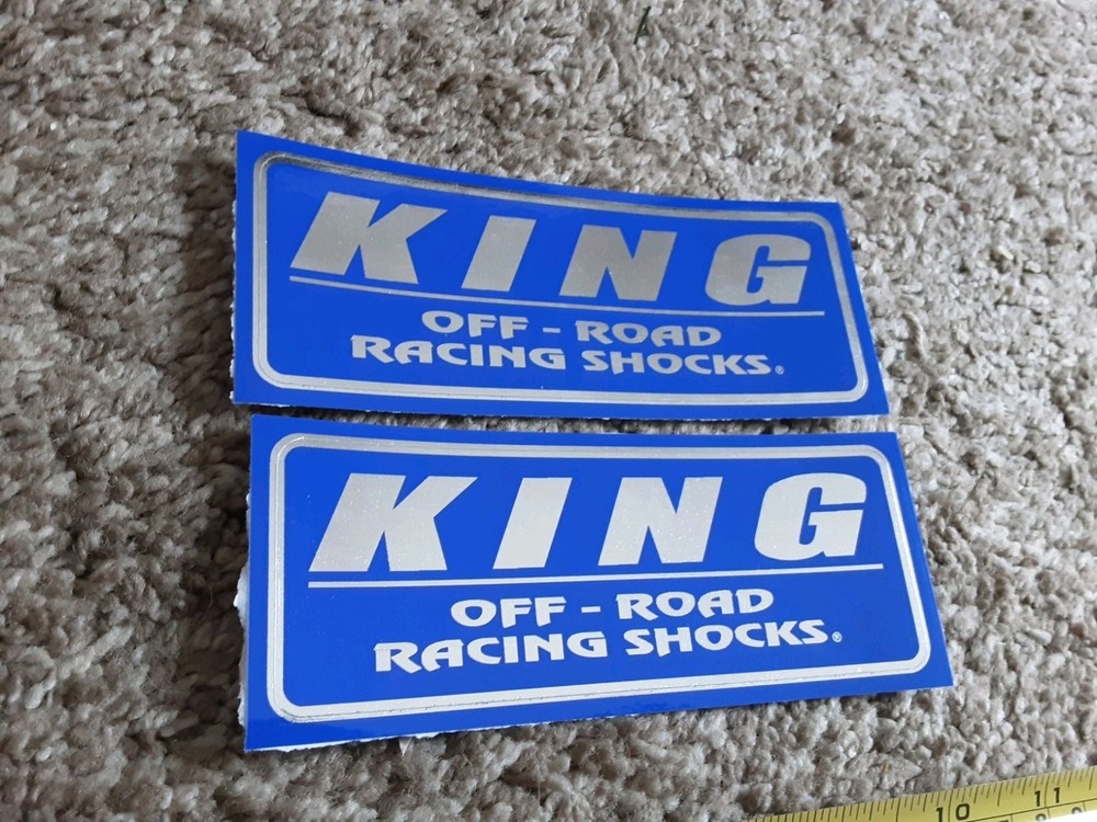 KING OFFROAD SHOCKS Replacement Shock Decals Stickers Emblems CHROME BLUE