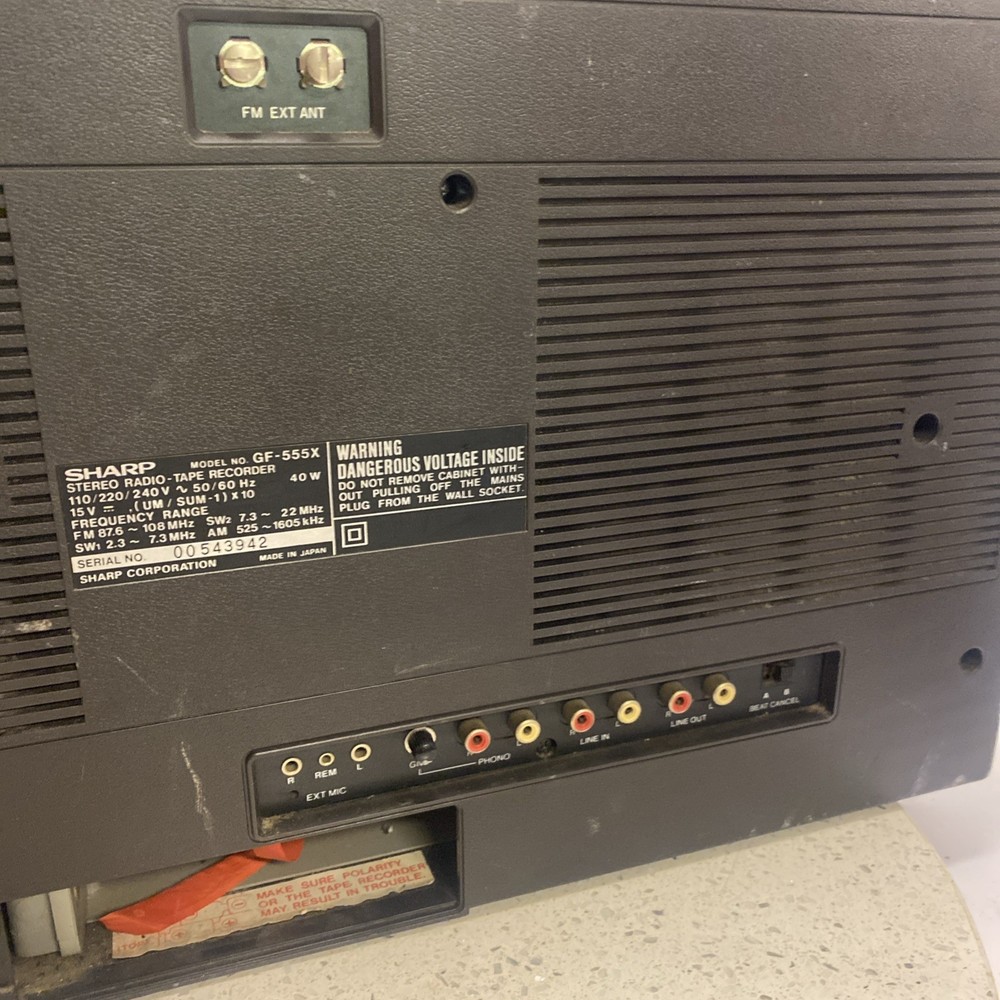 Vintage Sharp GF-555 Double Cassette Boombox Tested Read Description