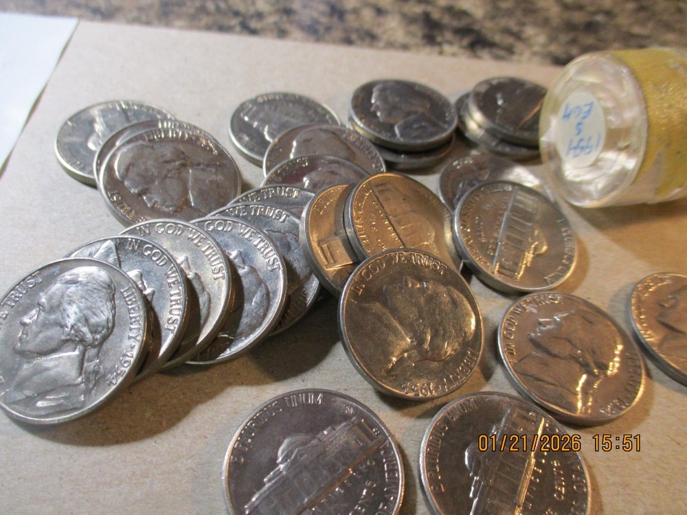 1954-S Jefferson Nickel ROLL GEM XO
