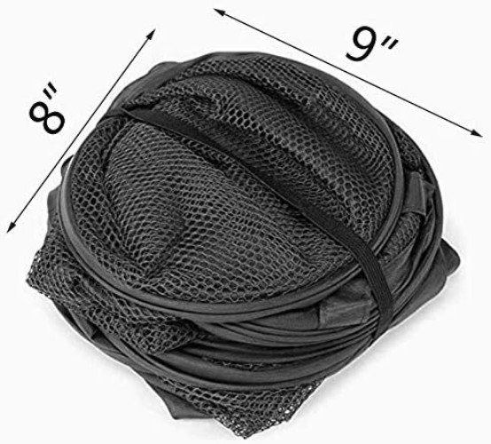 2 pop-up foldable mesh laundry baskets each with 2 reinforced handles, black ...