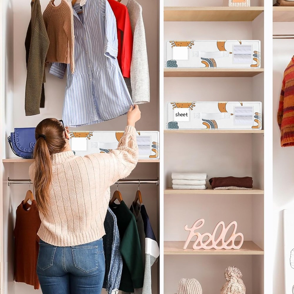 4 Pack Sheet Organizers Foldable Storage Boxes Queen King