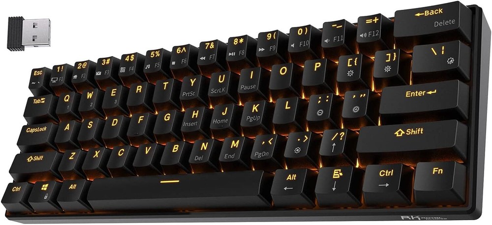 Compact Bluetooth Mechanical Keyboard - 61 Keys, Hot-Swappable Red Switch, Black