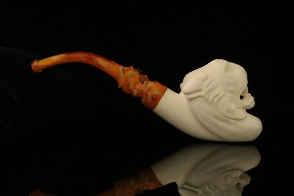 srv - Tiger Block Meerschaum Pipe with fitted case M2406