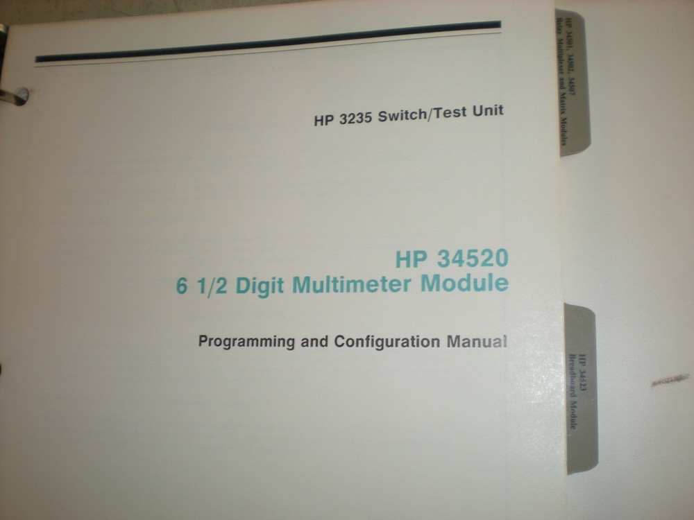 Hewlett Packard Programming & Configuration Manual for HP 3235 Switch/Test - #2