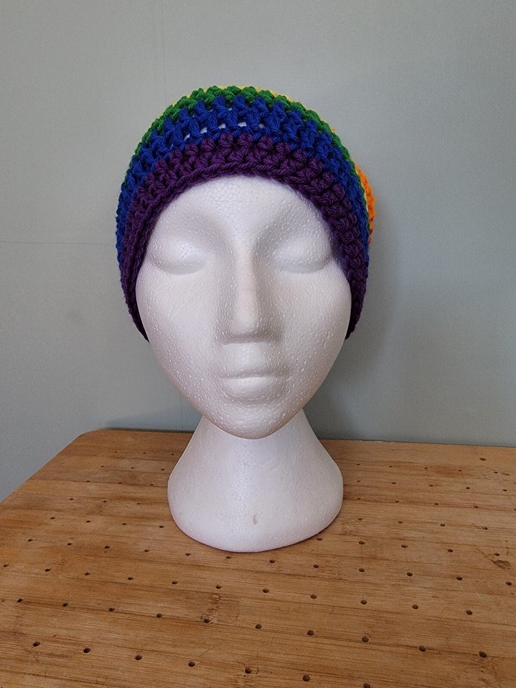 Rainbow Hat Pride Crochet Hand Made Warm Spring Winter Summer Fall Handmade Cap