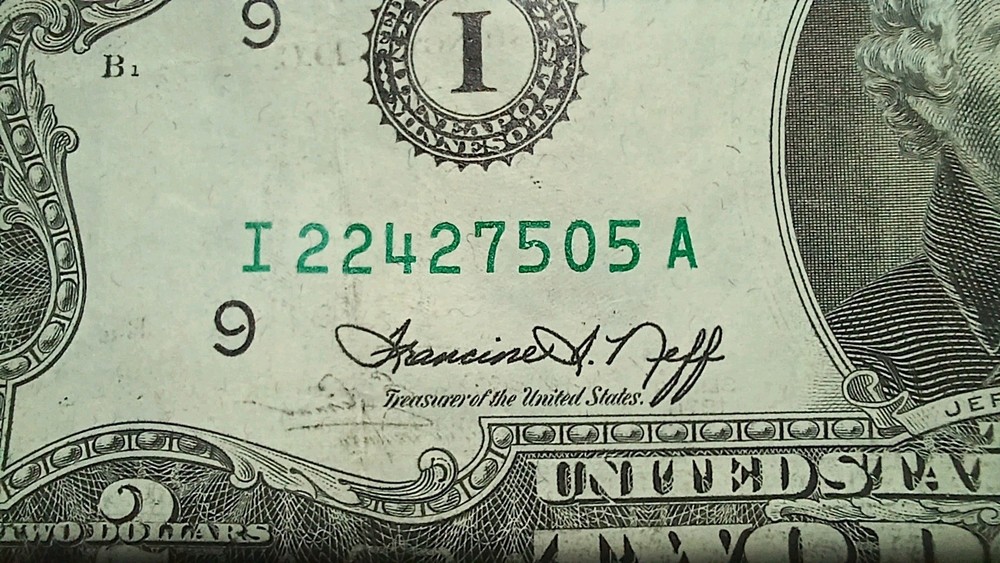 1976 $2 Bill |2xError| Ink Shift Error| Face2Face Ink Transfer| Mirrored Print