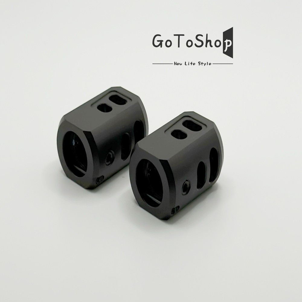 2 PACK BLACK Muzzle Brake Compensator 1/2''x28 TPI For 9mm
