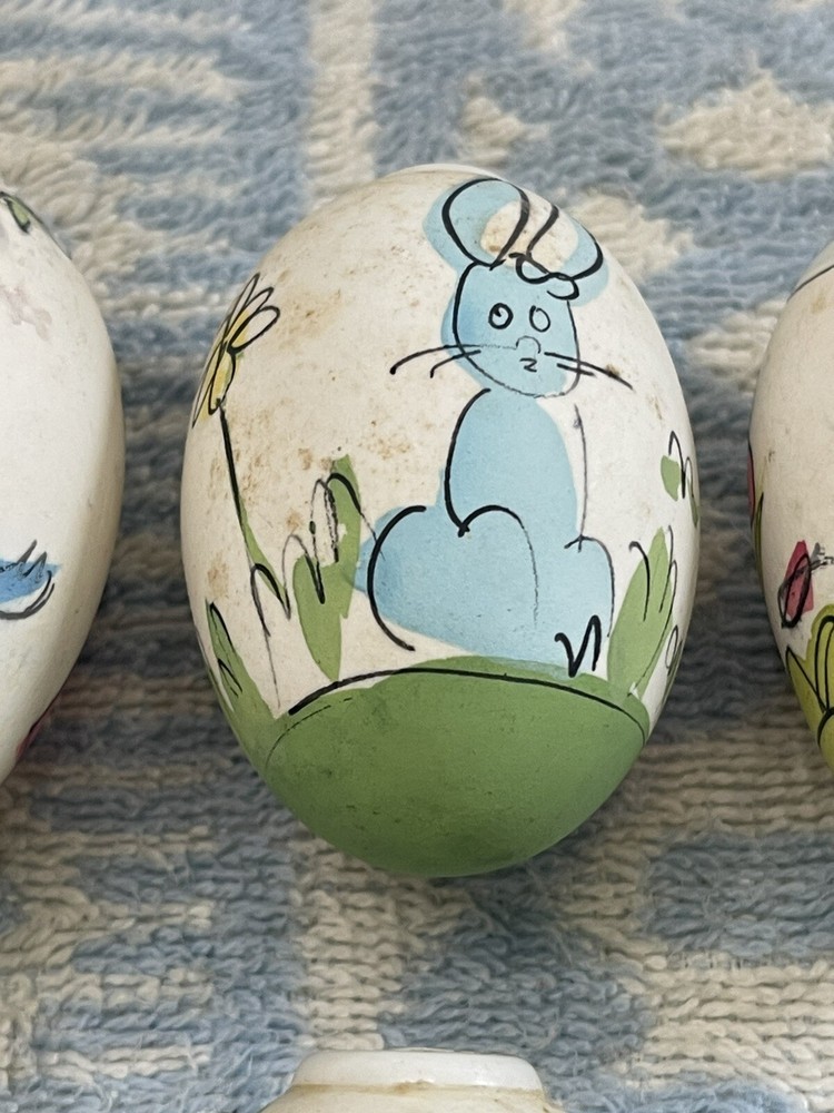 10 Easter eggs Old World Christmas Light Hand Painted Vintage