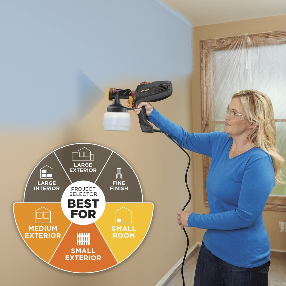 HVLP Paint Sprayer Flexible for Unthinned Latex Includes Nozzle Multi-Colored