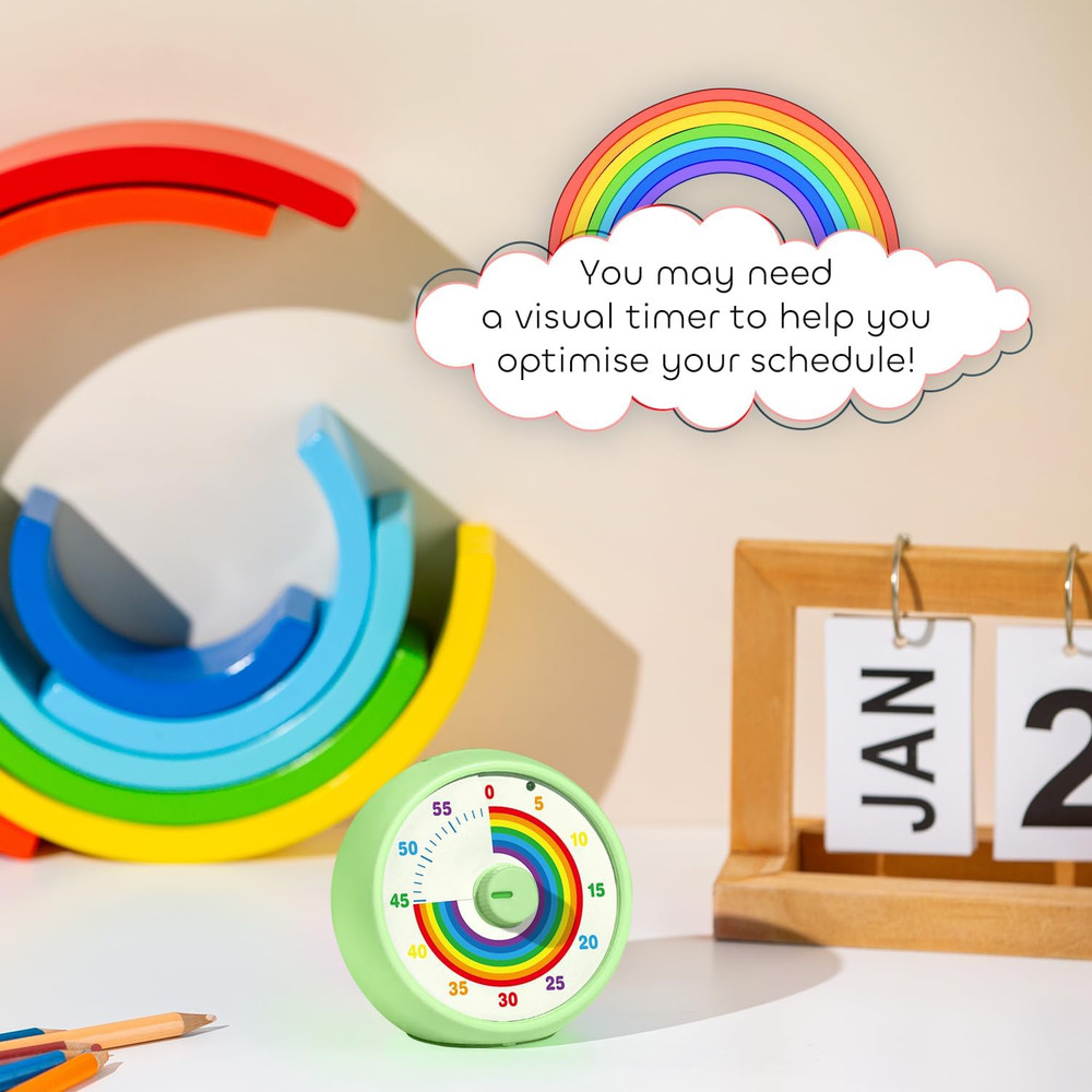60-Minute Visual Countdown Timer for Kids, Classroom, Office, and Kitchen