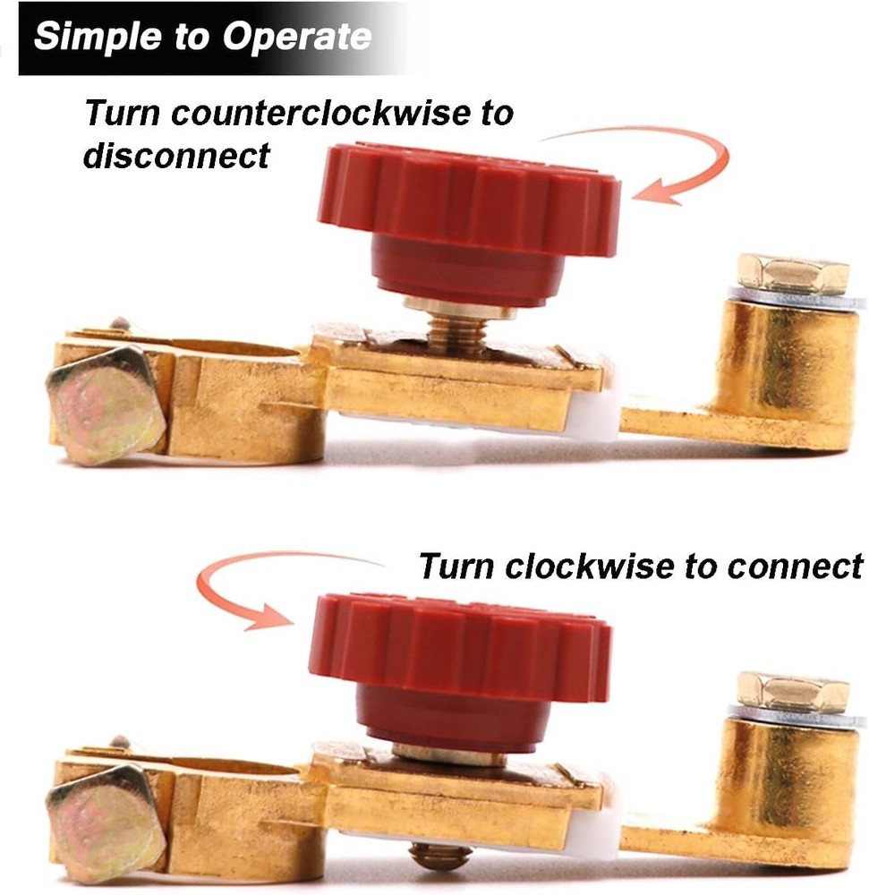 Top Post Battery Disconnect Switch - Quick Cut Off Red