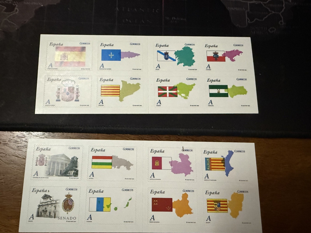 spanish stamp booklet regional flags and maps A stamp