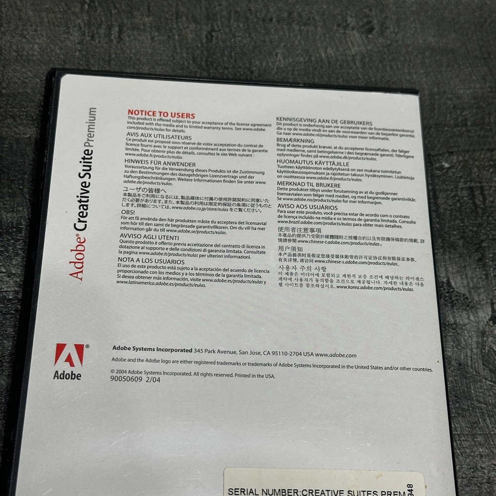 Official Adobe Creative Suite Premium Education For Mac Complete w/ Serial Code