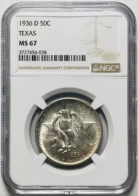1936 D Classic Commemorative Texas Independence Centennial NGC MS-67