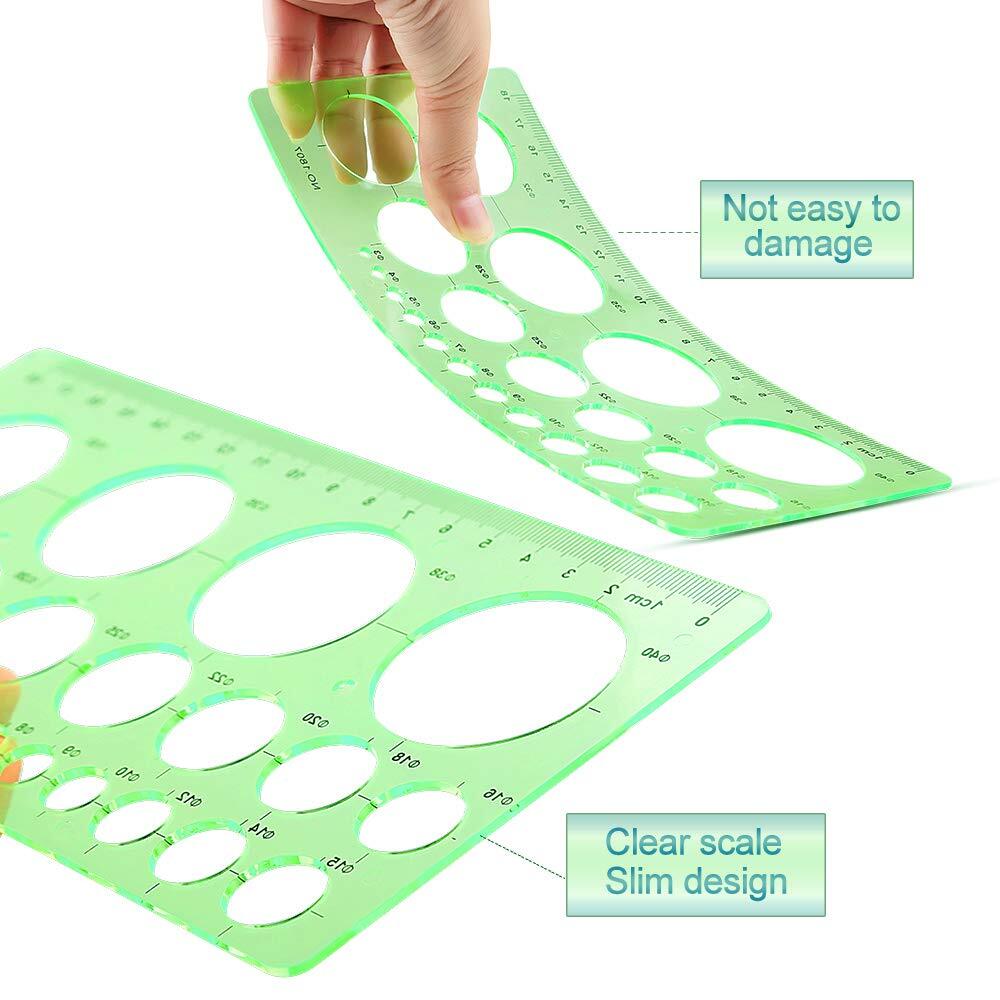 15 Pcs Geometric Stencils Drawing Templates Drafting Tools for Design Building