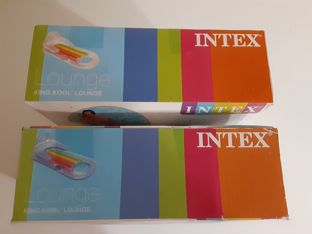 **NEW** INTEX KING KOOL INFLATABLE POOL LOUNGE FLOAT WITH HEADREST & CUP HOLDER
