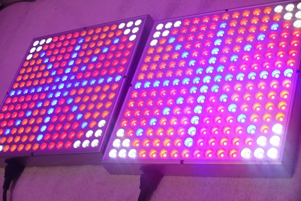TWO SOLARXIA 45W LED PANEL GROW LIGHT HANGING LAMP RED BLUE ORANGE WHITE