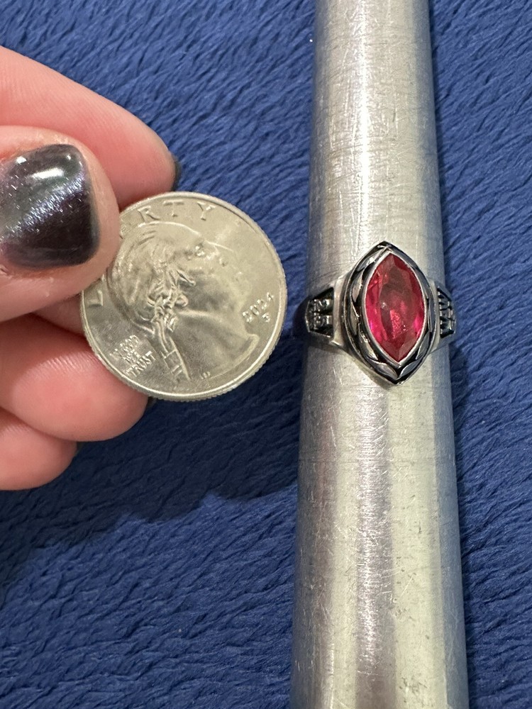 Vtg United Auto Workers UAW 651 25yrs Ruby Service Ring, Size 8.25