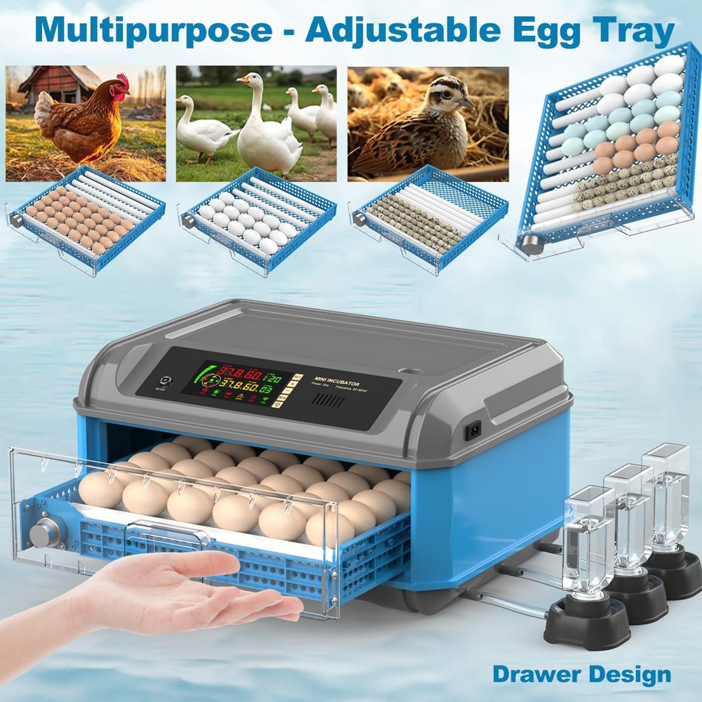 Egg Incubator for Hatching Eggs - Chicken Egg Incubator with Automatic Egg Turni