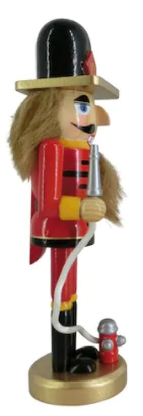 Wooden Christmas Nutcracker, 10", FIREFIGHTER WITH FIRE EXTINGUISHER, Ashland