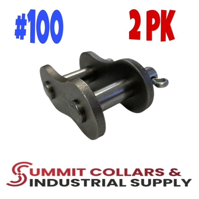 #100 Roller Chain Connecting Link, cottered (QTY 2) Great Quality!