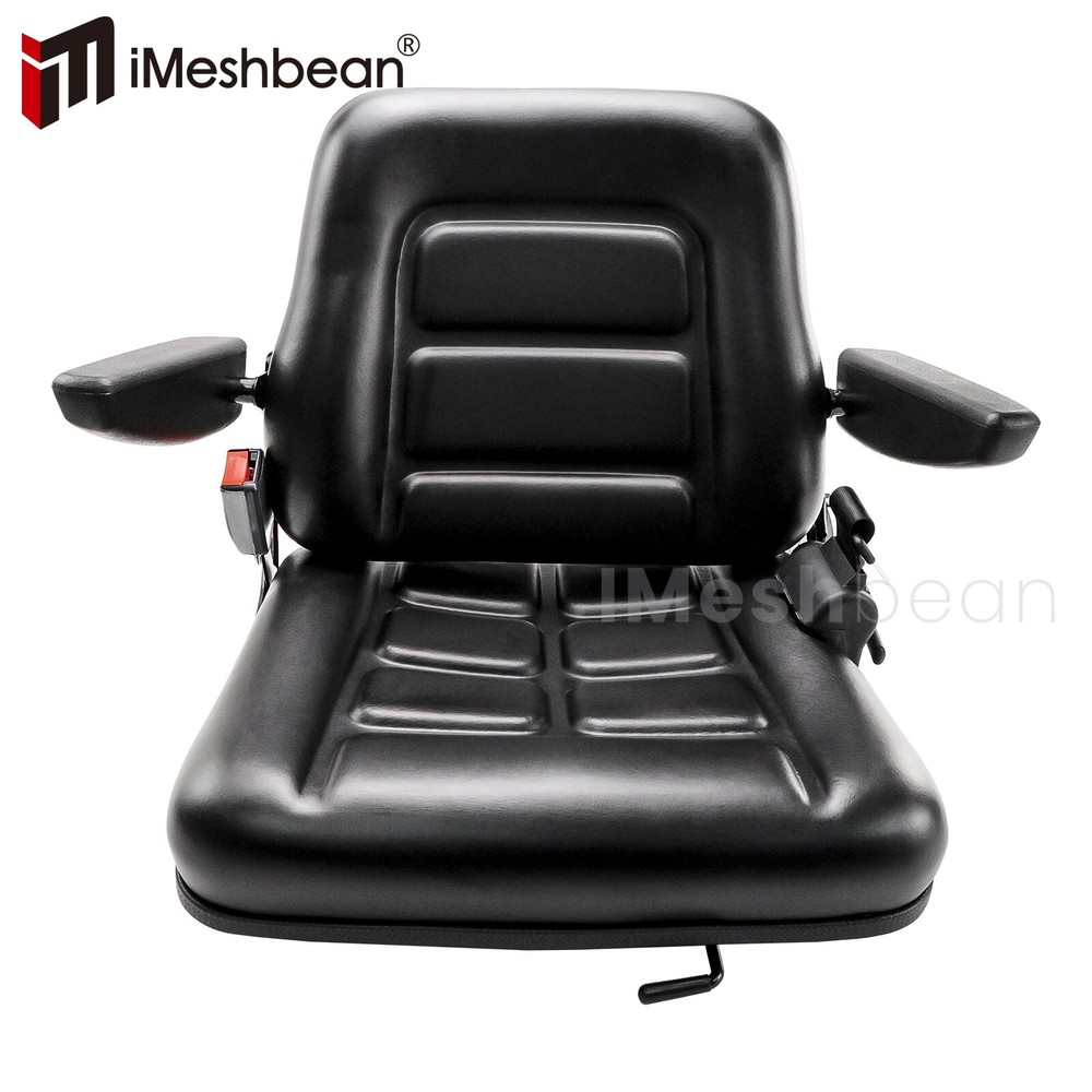 Universal Tractor Forklift Seat Excavator Adjustable Backrest Armrest Safty Belt