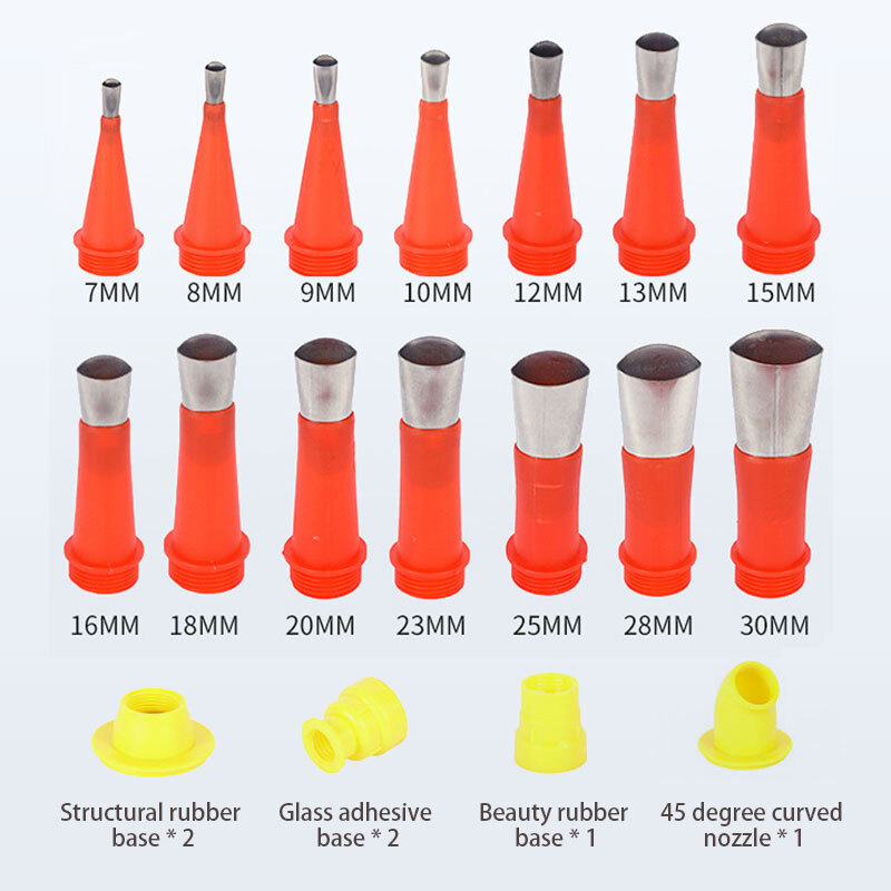 20 Pcs Rubber Nozzle Tool Kit Reusable Universal Integrated Rubber Nozzle Tool