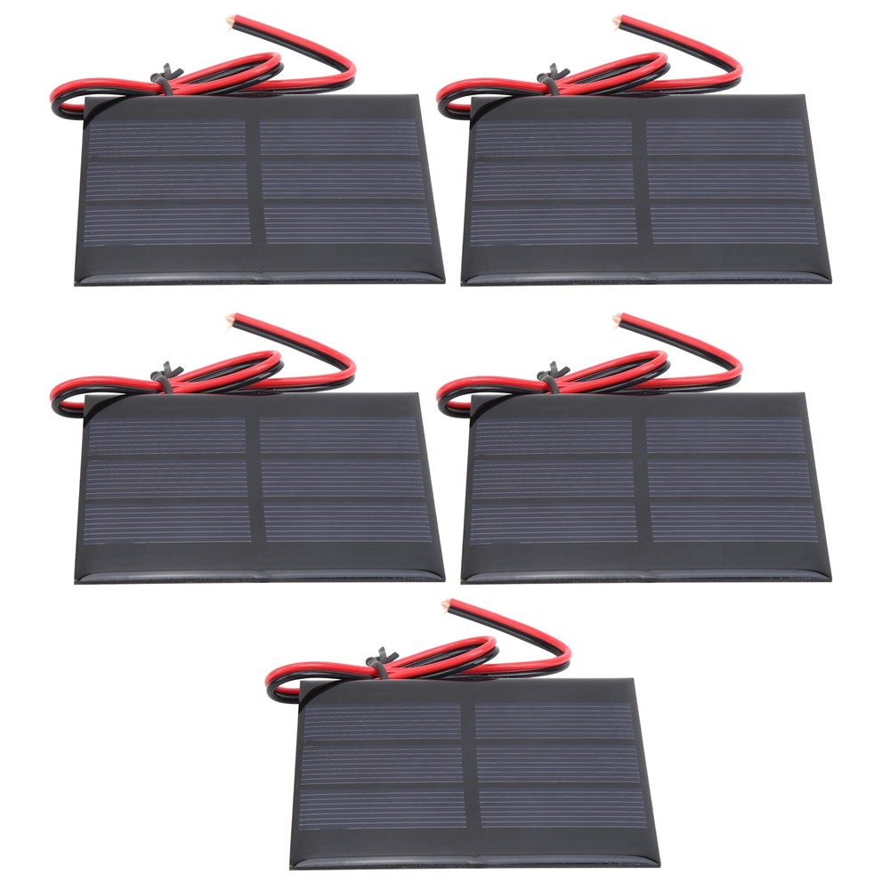 5Pcs Mini Solar Panel Battery Cell Board Module With 30cm Wire DC 0.65W 1.5V