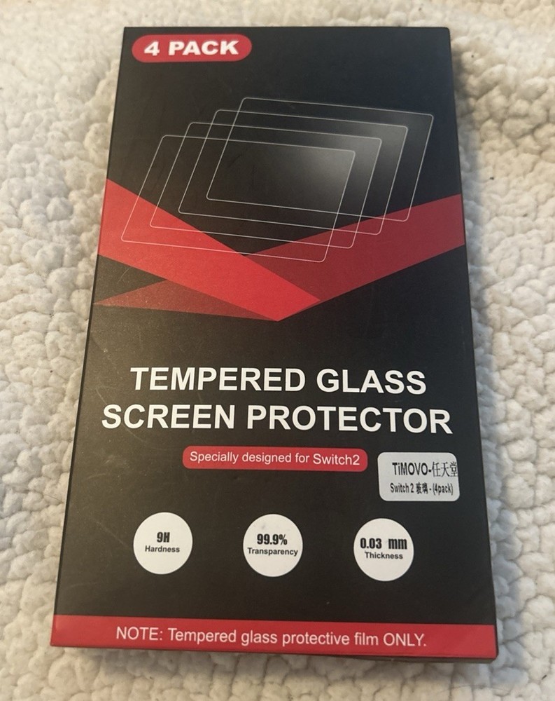 4 Pack Tempered Glass Screen Protector For Nintendo Switch 2