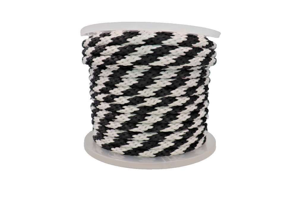5/8'' 140FT Polypropylene Solid Braid Rope Black White