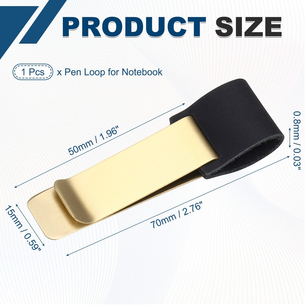 Pen Loop for Notebook, Brass Retro, Black/Brass