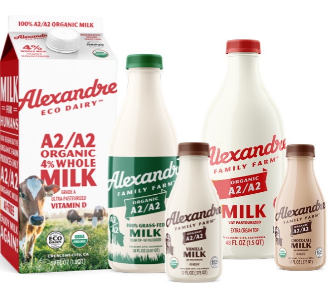 Alexandre Organic Milk A2/A2, Cream Top, Flash Pasteurized