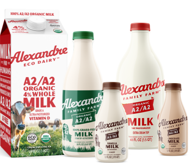 Alexandre Organic Milk A2/A2, Cream Top, Flash Pasteurized