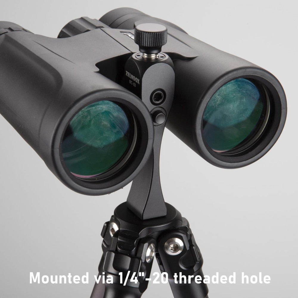 Binocular Tripod Adapter | Quick Release, 1/4"-20 Thread & Compact, Black