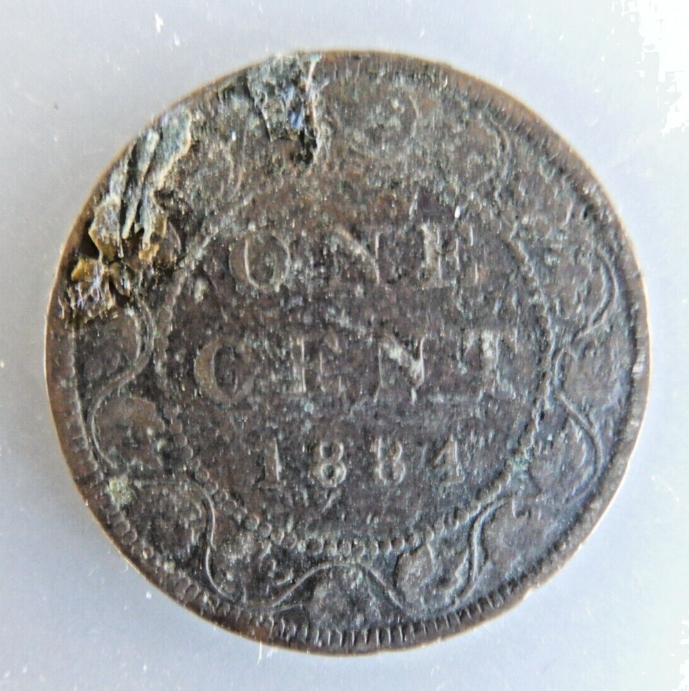 1884 Canada Large Cent Coin, Bronze, KM#7