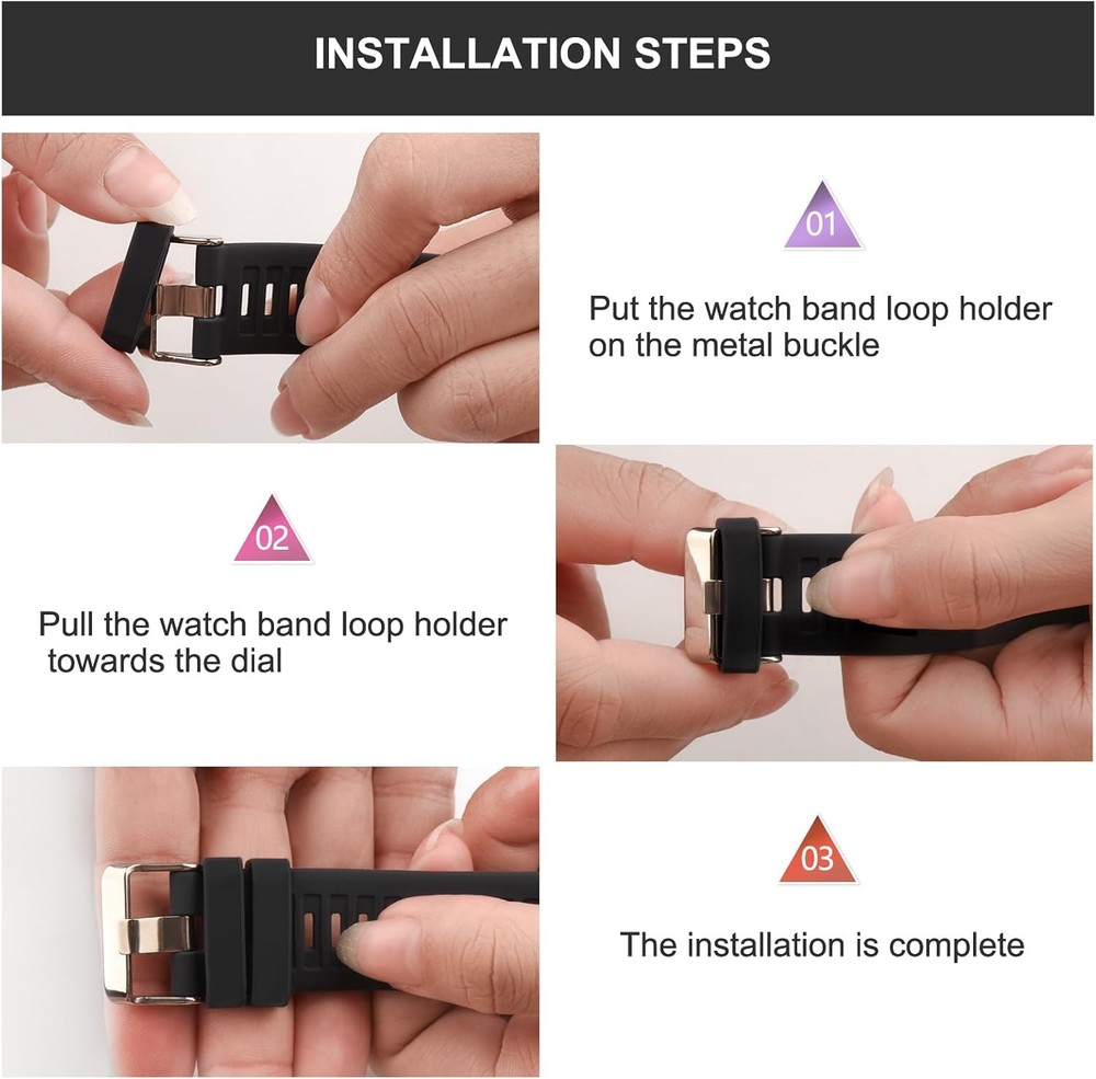 Silicone Watch Band Loop 6 Pack for Garmin Instinct 2 22mm Replacement