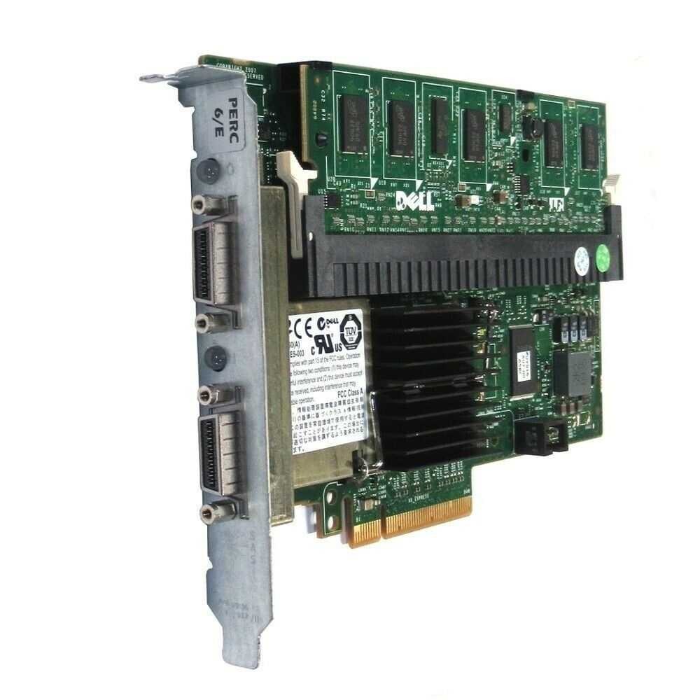 Dell PCI-E x8 PERC 6E External SAS RAID Controller J155F w/ Cache **READ**