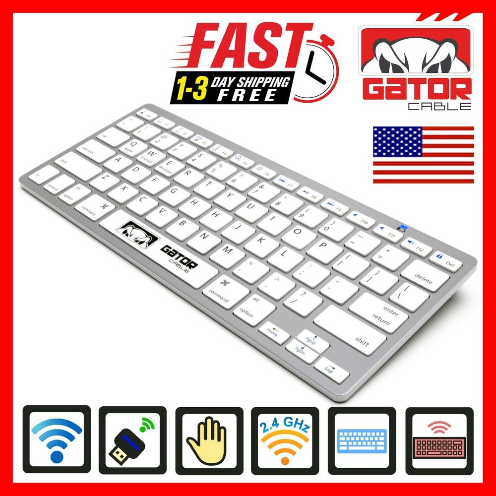 Wireless Bluetooth Keyboard For Windows PC Mac iOS Android iPhone Tablet Slim