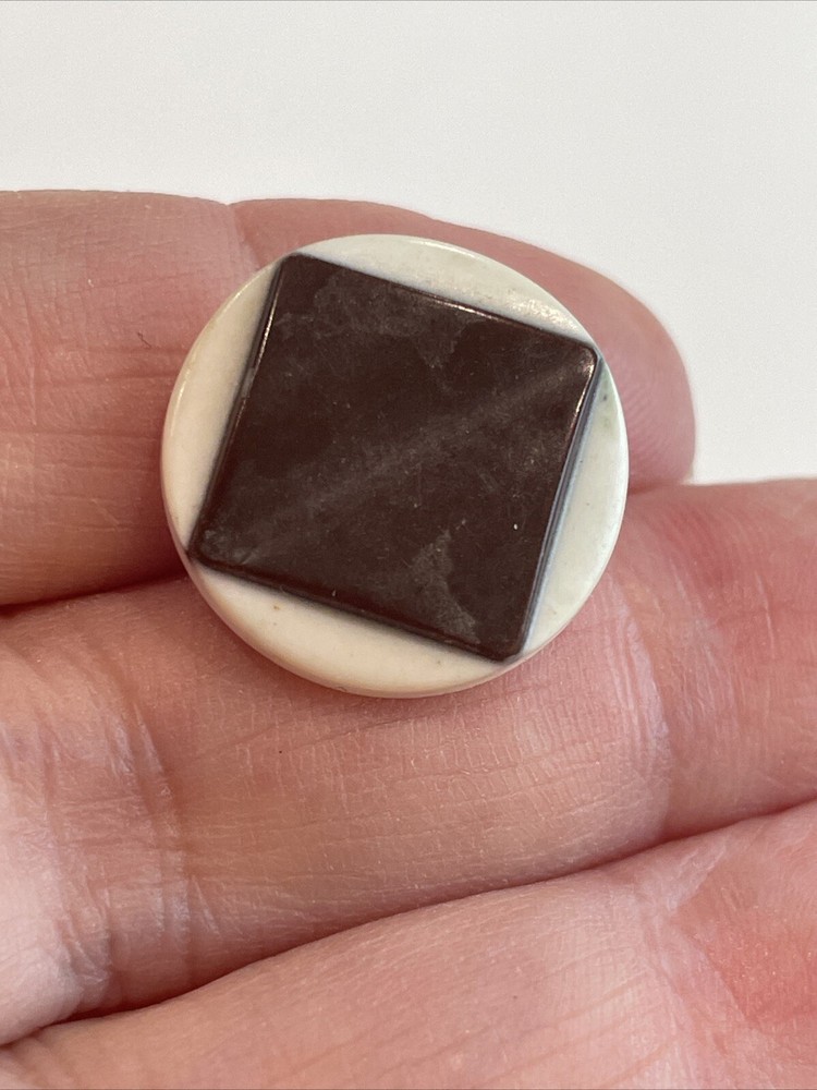 2 Vintage Colt Buttons Brown Black White