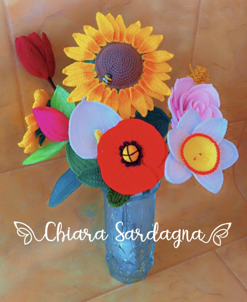 Crochet Floral Composition