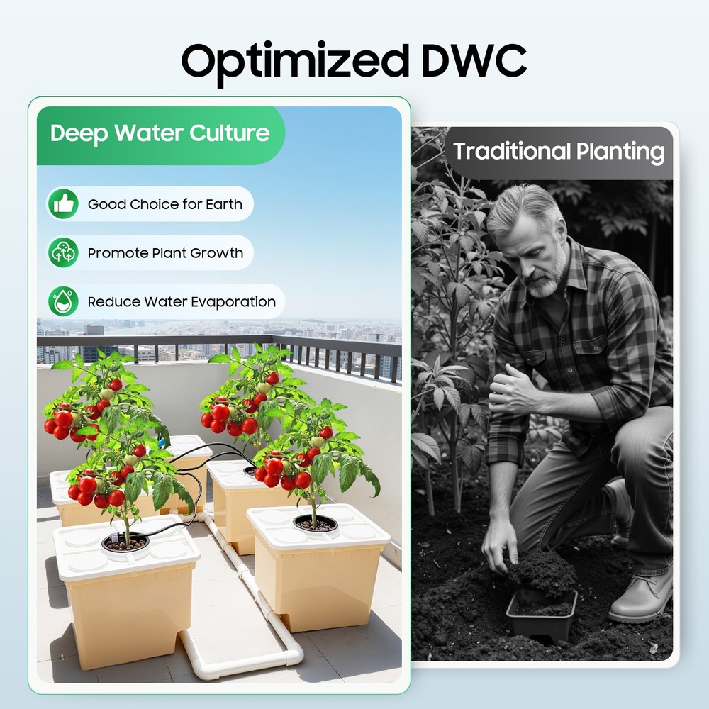 Hydroponics Deep Water Culture DWC Hydroponic System buckets Drip Growing System