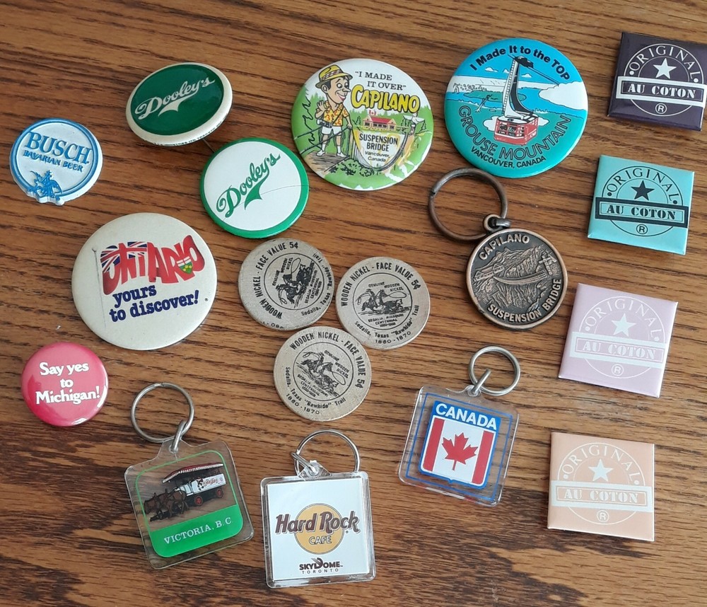 North American Assorted Souvenir Pins & Keychains