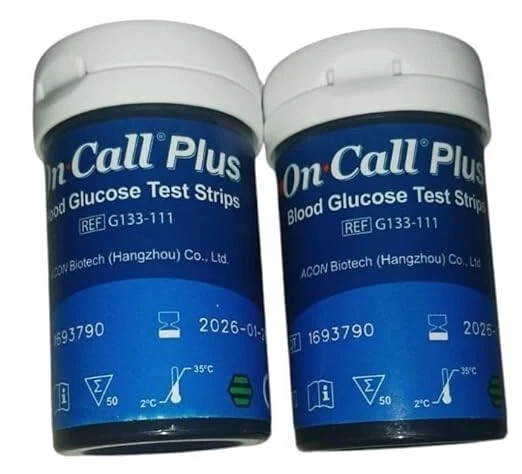 100 ON CALL PLUS DIABETIC TEST STRIPS FREE Shipping Without Box