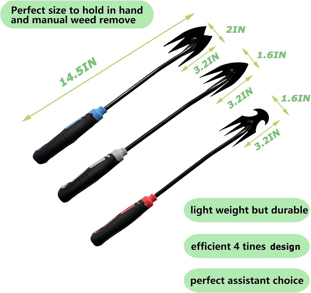 3Pcs Weed Puller Tool Garden Weed Pulling Tool,Portable Garden Weeder Tool,Garde